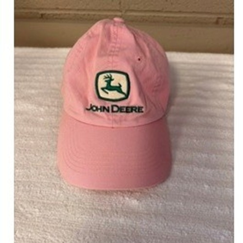John Deere Pink Cotton Adjustable Baseball Cap Hat Kids‎ Girls Embroidered Logo